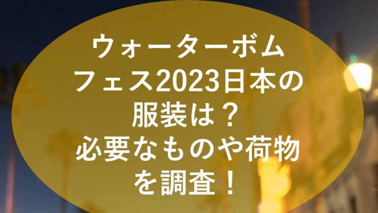 ウォーターボムフェス2023日本の服装は？必要なものや荷物を調査！